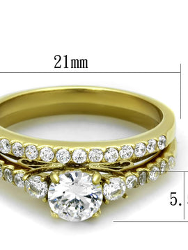 Women Stainless Steel Cubic Zirconia Rings TK2133