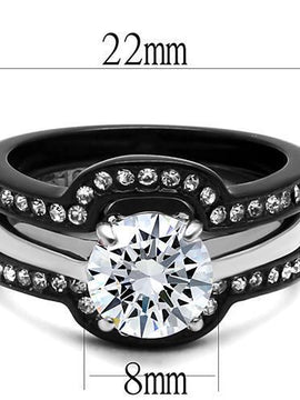 Women Stainless Steel Cubic Zirconia Rings TK3214