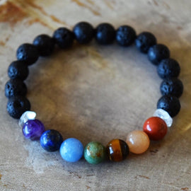 Aromatherapy Chakra Diffuser Bracelet with Genuine Gemstones!